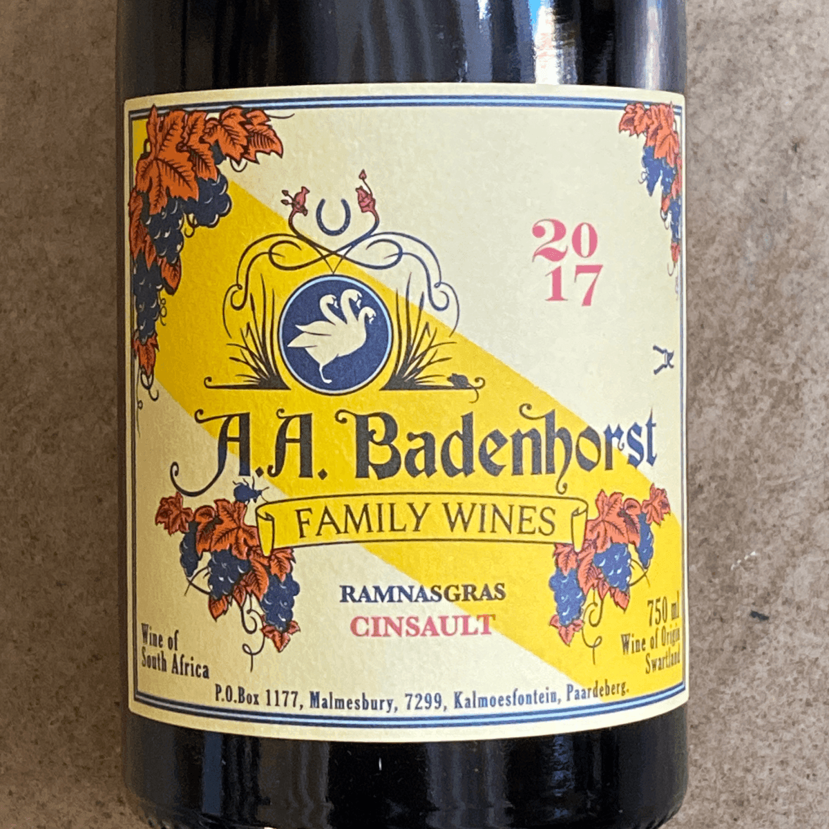 A.A. Badenhorst, Raaigras 2019, 750 mL