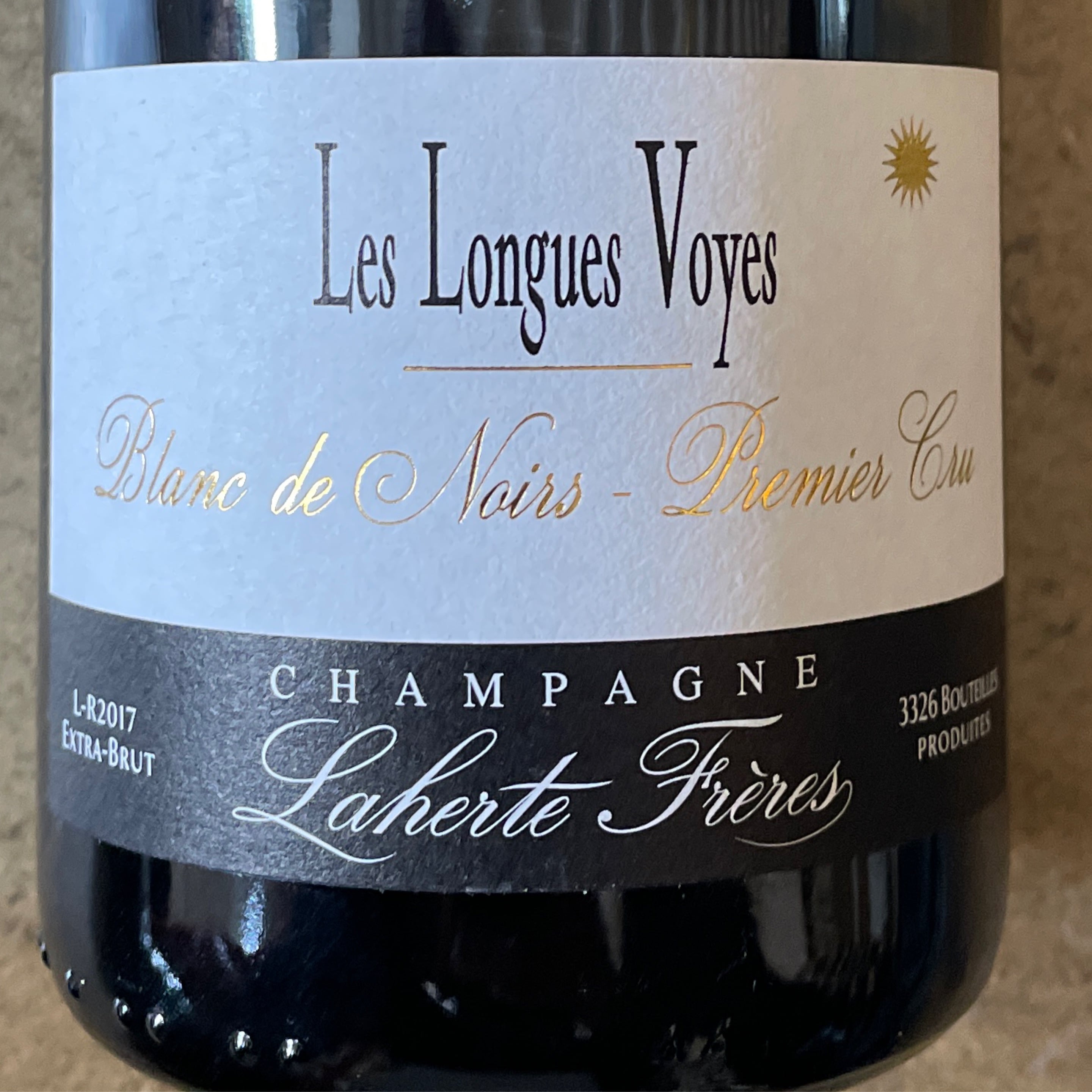 Champagne Laherte Frères, "Les Longues Voyes" Blanc de Noirs 1er Cru Extra Brut (2017 Base) NV, 750 mL