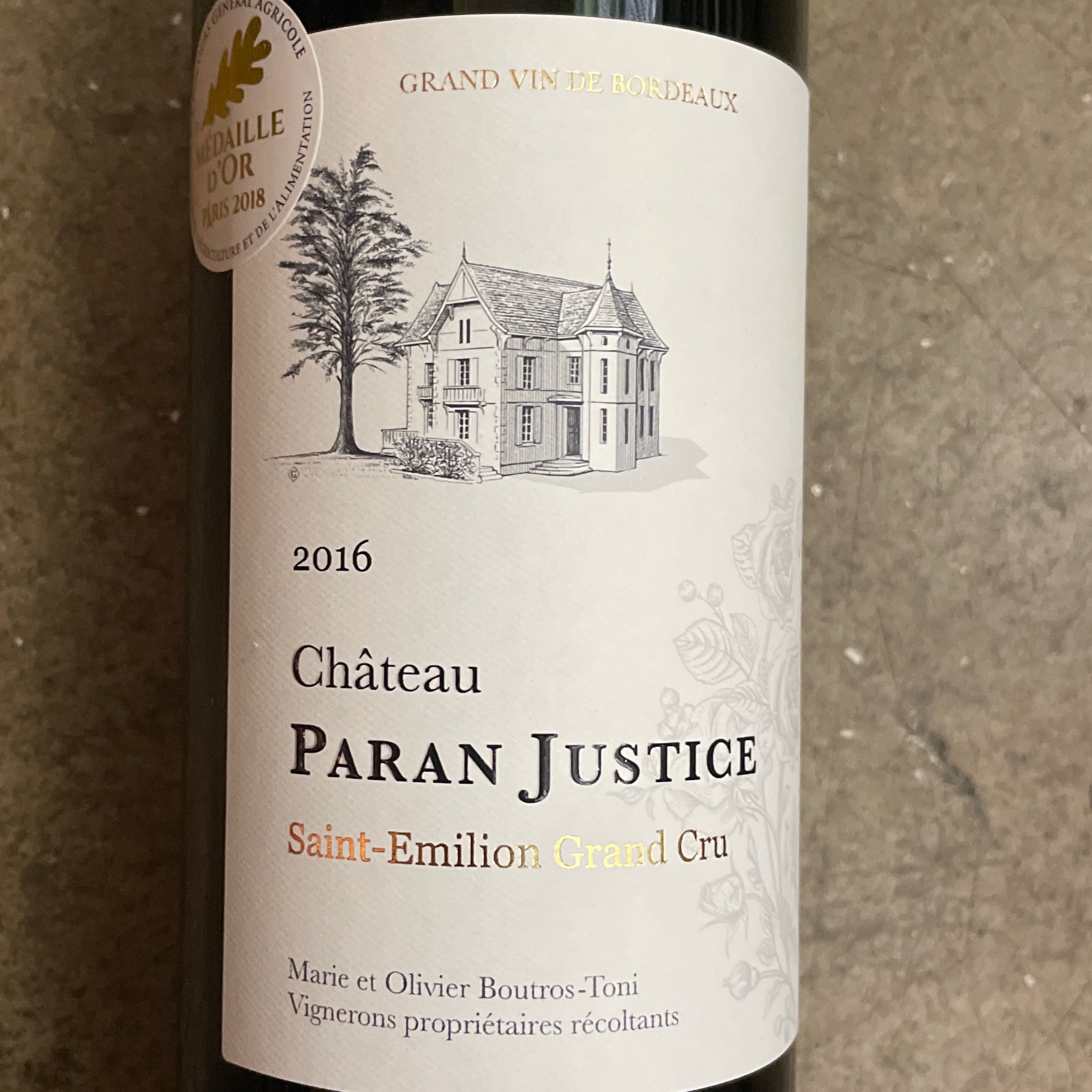Chateau Paran Justice, Saint-Emilion Grand Cru 2020, 750 mL