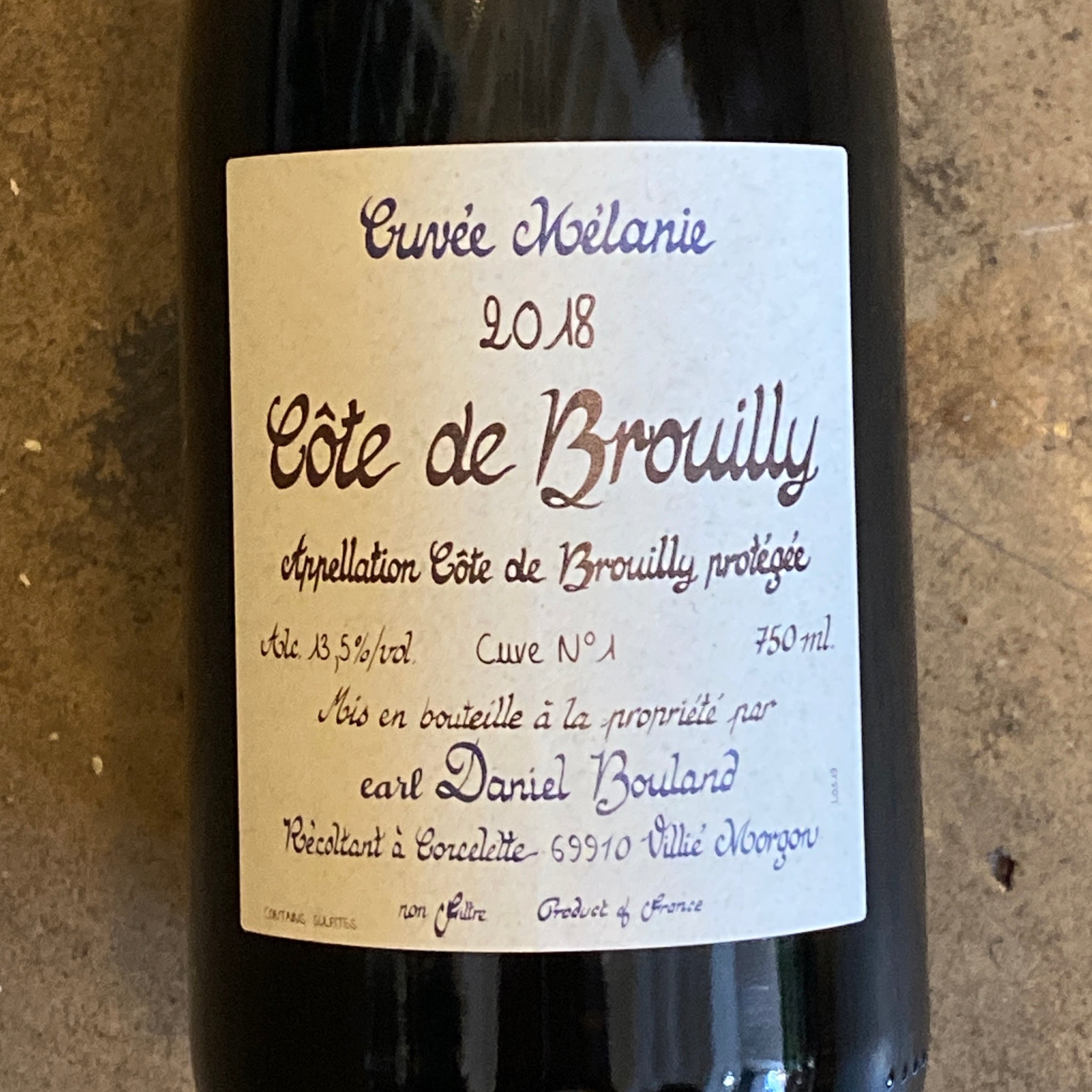 Daniel Bouland, Côte de Brouilly Cuvée Melanie 2018, 750mL