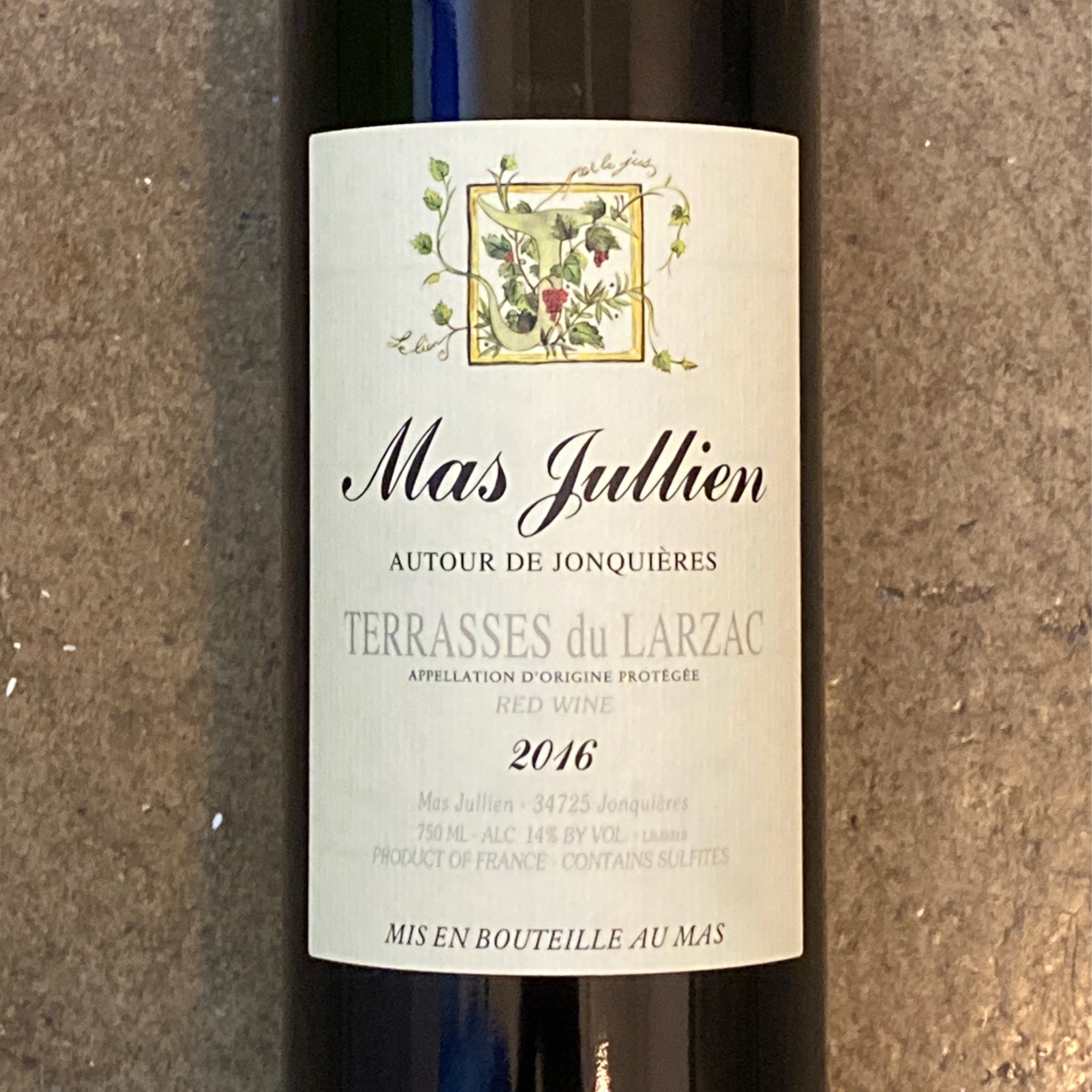 Mas Jullien, "Autour de Jonquieres" Terrasses du Larzac 2016, 750mL