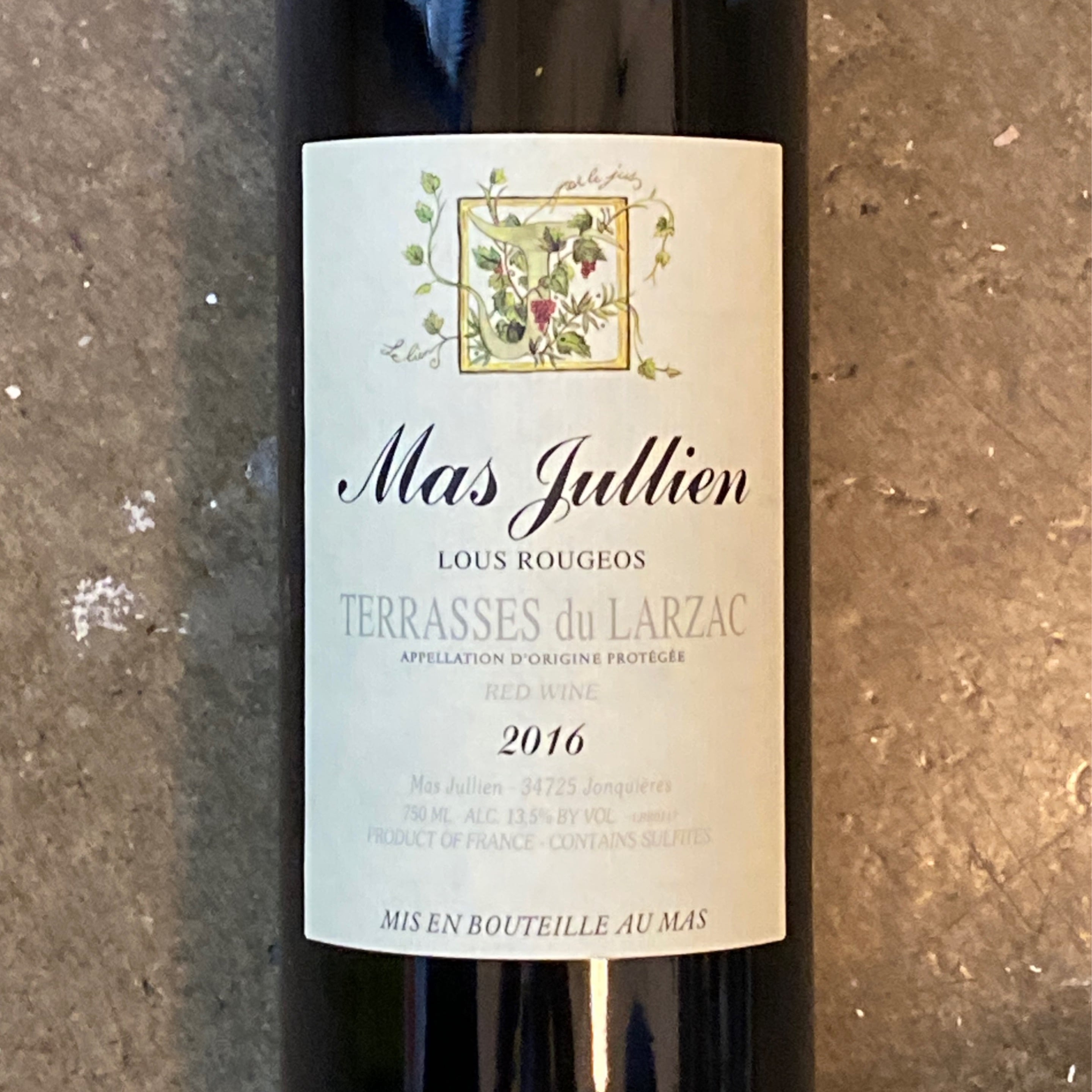 Mas Jullien, "Lous Rougeos" Terrasses du Larzac 2016, 750mL
