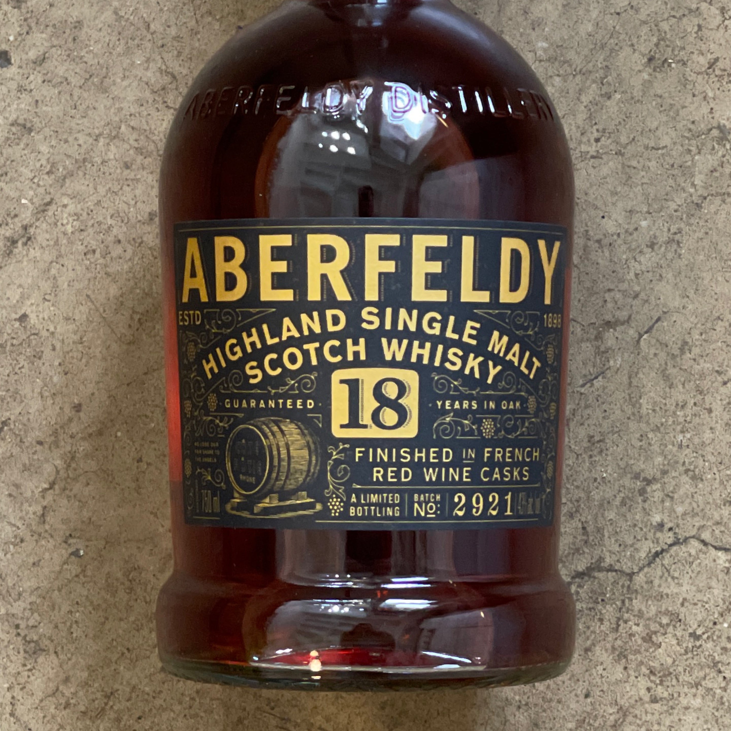 Aberfeldy, 18 Years Highlands Single Malt Scotch Whisky 750mL