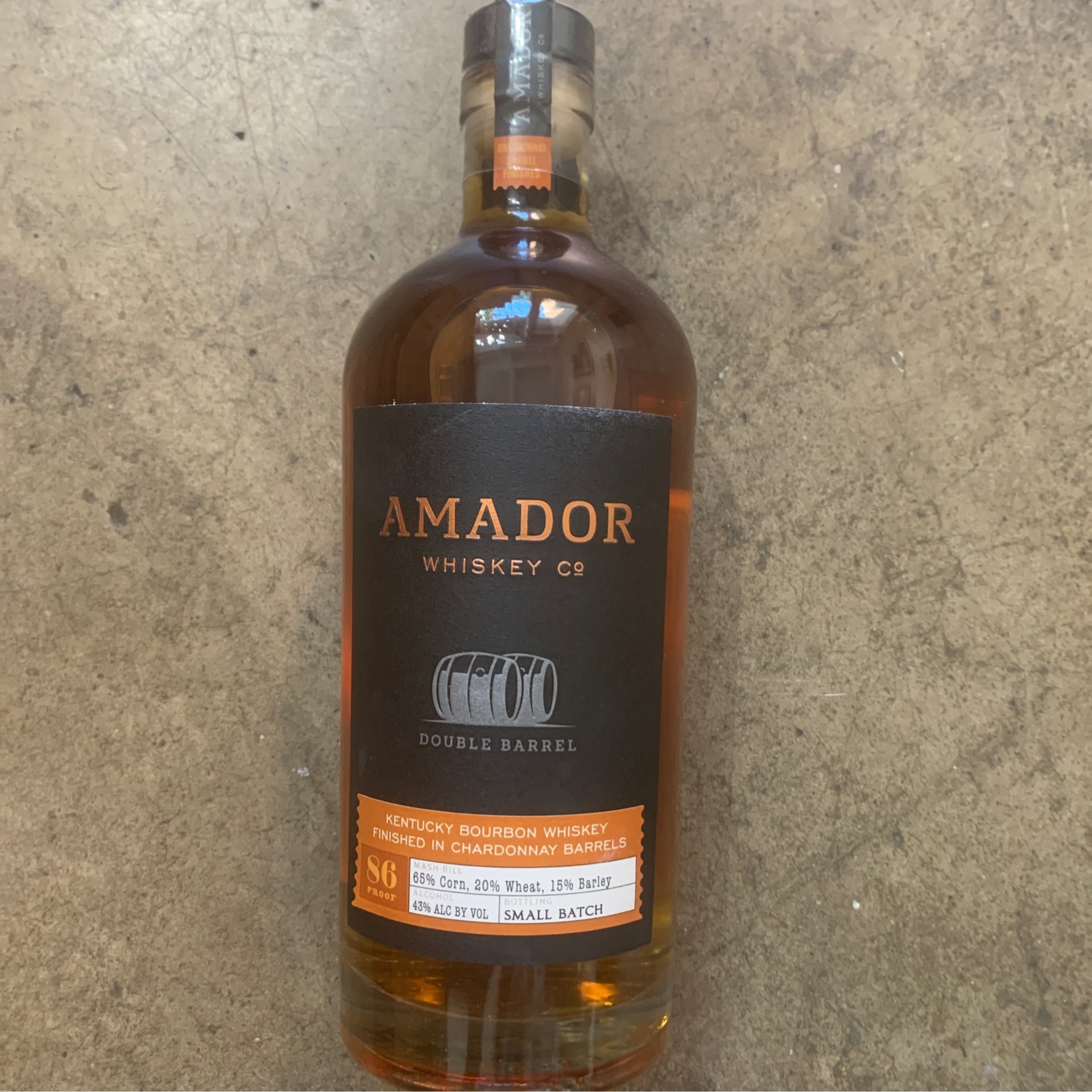 Amador Whiskey Co. Double Barrel Bourbon Chardonnay Finish 750mL