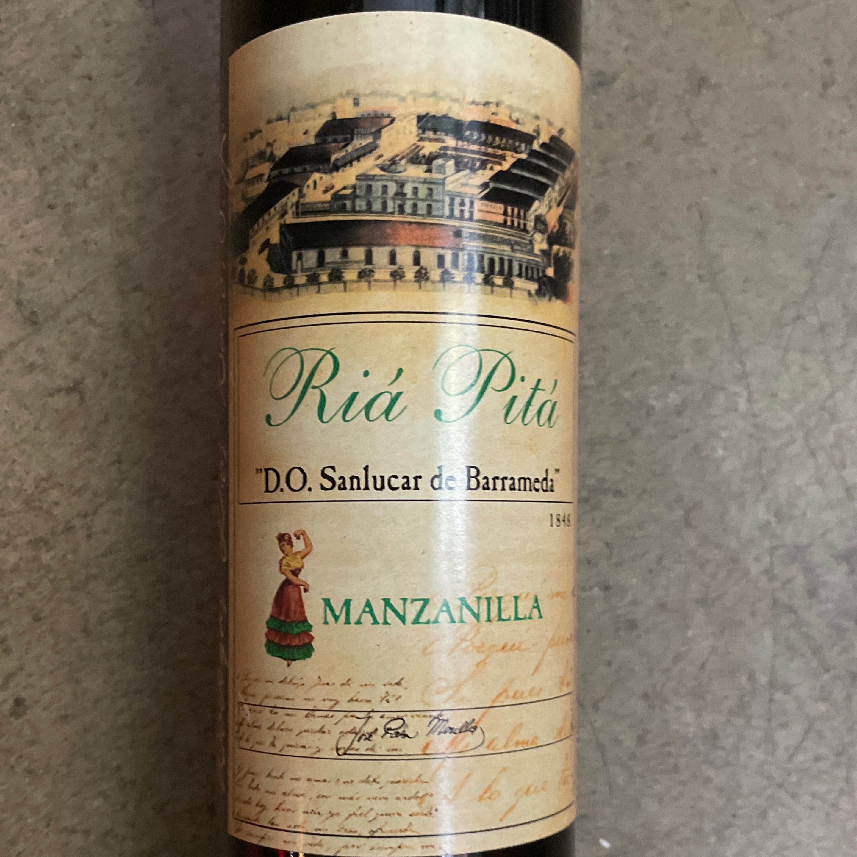 Bodegas Dios Baco, "Ria Pita" Manzanilla Sherry NV, 500 mL