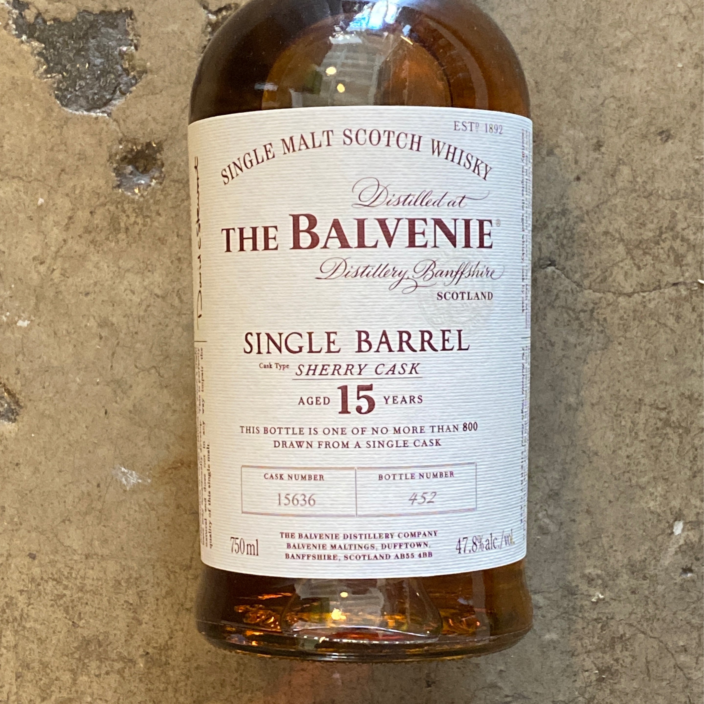 The Balvenie, 15 Year Old Single Barrel Sherry Cask 750mL